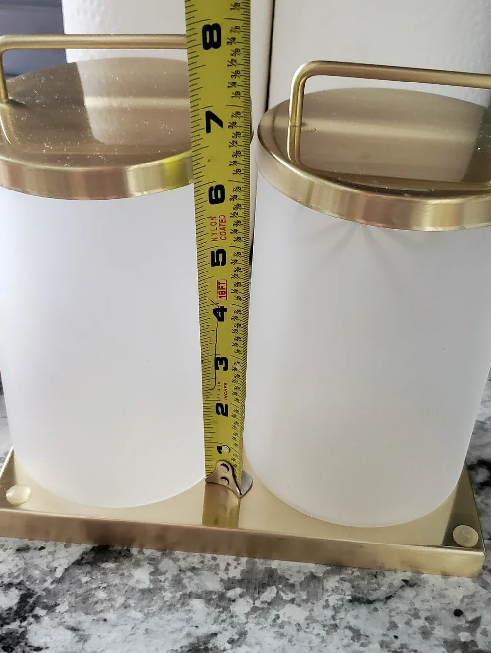 Gold Accent Frosted Glass Canister Set - Home Accents